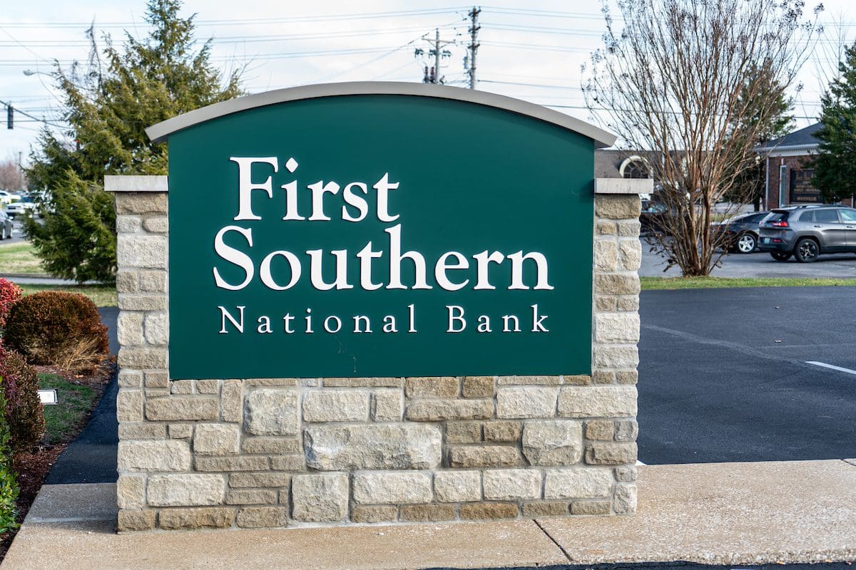 First southern national bank sign