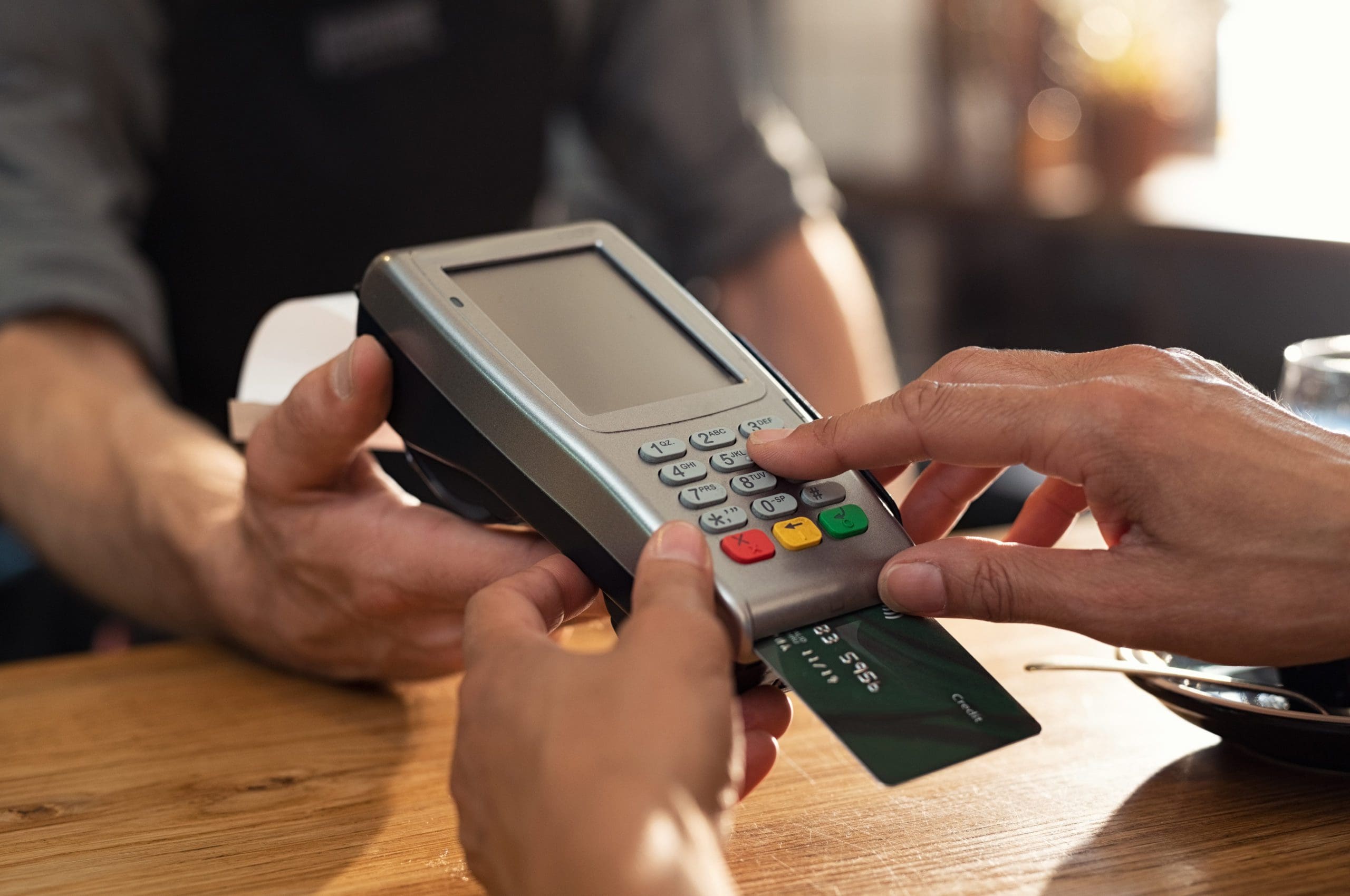 Credit card payment with machine