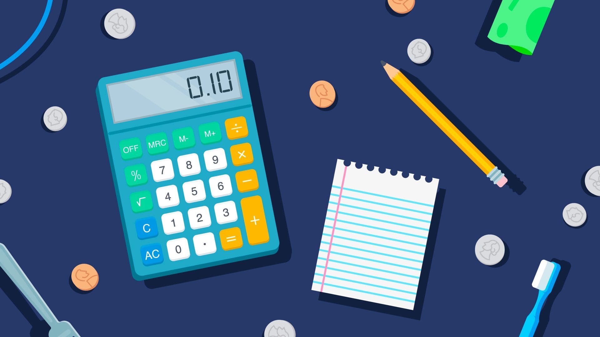 calculator and budgeting icons