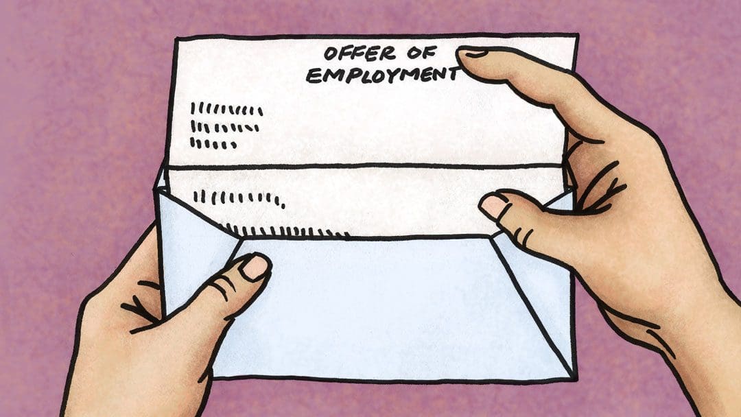 graphic showing employment letter