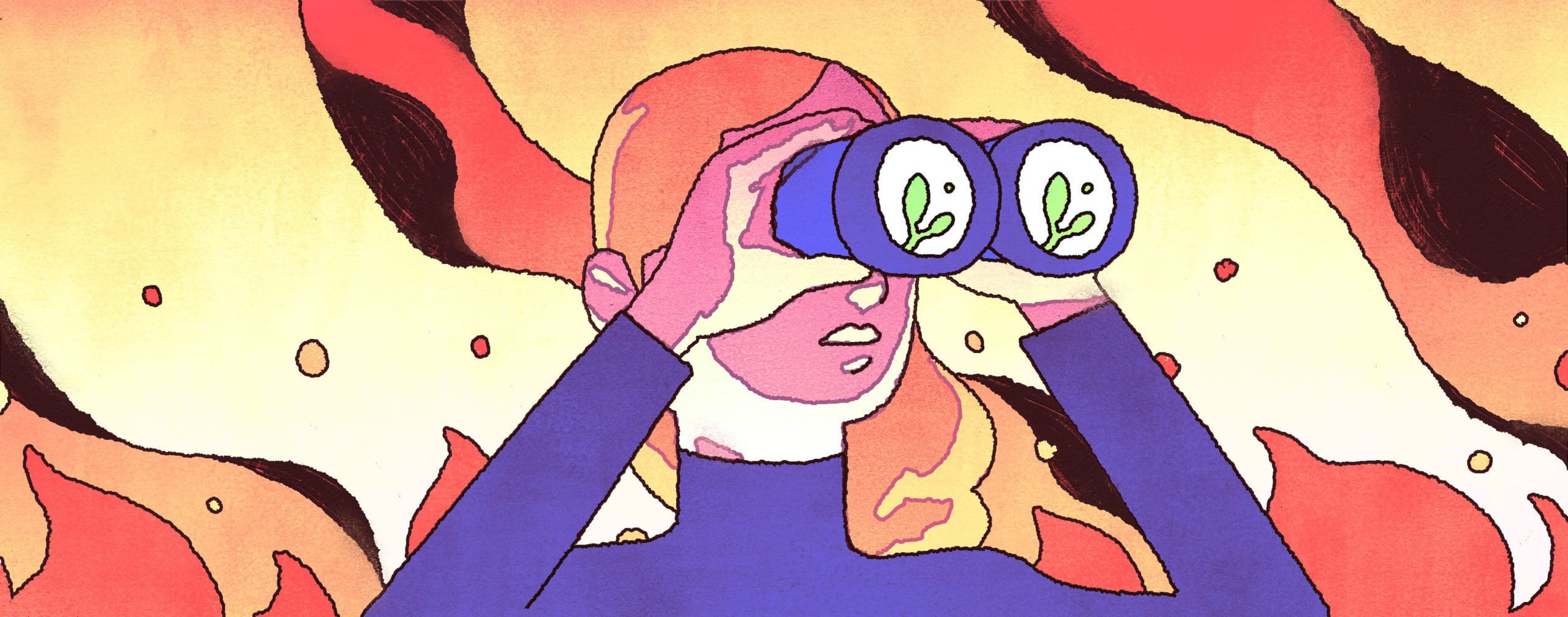 article-emergency-funds-in-emergency-hero woman looking through binoculars